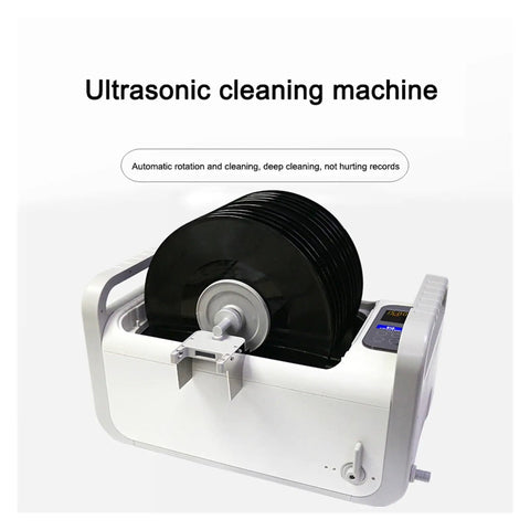 Banger Ultrasonic Vinyl Record Wash Machine For Classic Albums Automatic Disc Cleaner with rotating records in giant water bowl.