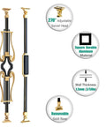 Built Tough Glass Balustrade Railing Posts And Metal Staircase Balusters With Face Mount Brackets And 270 Pivot Adjustment Premium Aluminum Guardrail Kit features gold elements.