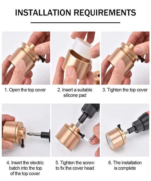 Installation steps for Heavy Duty Go To Handheld Electric Bottle Capper Delivers Knockout Torque For Hassle Free Cap Sealing On Beverage Bottles 10 To 50 mm Sweet Fit 220V Power.