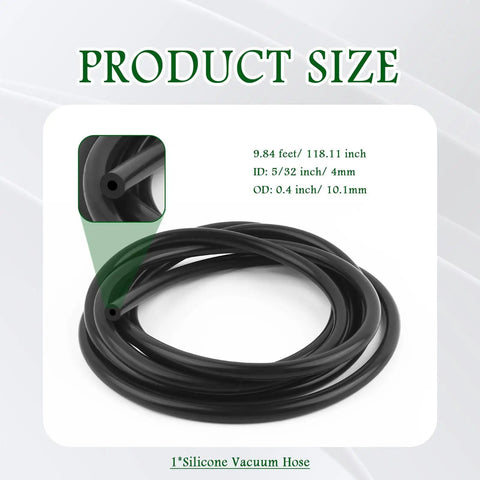Silicone Vacuum Hose 9.84 Ft Long With 0.40 Inch Outer Diameter And Five Thirty Second Inch Inner Flexible Automotive Vacuum Lines