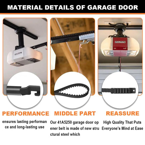 Heavy Duty Garage Door Drive Belt Replacement 308 Inch Long With 20 Grooves Per 6 Inches Fits 10 Ft High Doors in use