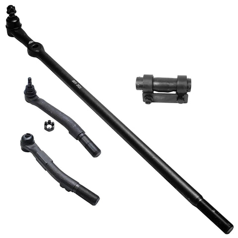 Front 11Pc 4WD Suspension Kit For 2005-2010 Ford F250 Super Duty SRW With ABS Wire Includes Ball Joints Bushings Bearings And Hardware Fits 2005-2007 F350 SRW 4WD And 2008-2010 F350 SRW 4WD Excludes Wide Track, black steel tie rods and ball joint