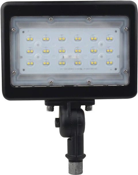 8 Pack Outdoor Led Flood Lights 30W 3000K Warm White Bronze Finish tough metal housing showcasing LED bulb layout.