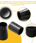 Table Saw Vacuum Adapter And Miter Saw Vacuum Adapter Kit For Dust Collection From Two And A Half Inch Table Saw Outlet To One And Seven Eighths Inch Shop Vac Hose And From One And Three Fifths Inch Miter Saw Outlet To One And Seven Eighths Inch Dust shown in black material