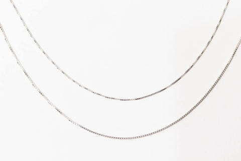 Close-up of 18 Inch 925 Sterling Silver Box Chain Necklace 1.2mm Wide With Lobster Clasp Made In Italy Dope Everyday Jewelry For Any Outfit