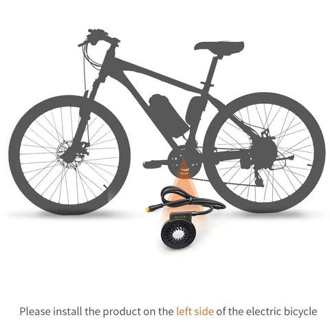 Image showing KT V12L And VL12R Pedal Assist Sensor Kit for Electric Bikes with illustration of left crank installation.