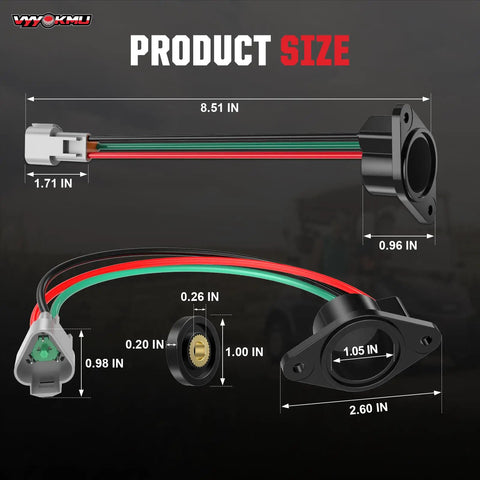 Precedent Golf Cart Speed Sensor Upgrade With High Speed Magnet For 48V Club Car DS And Precedent 2004 Up IQ ADC Motors dimensions