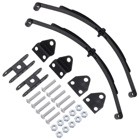 Beefy Stiff Leaf Spring Suspension Steel Bar Kit For 1 To 10 Scale RC Rock Crawler Compatible With RC4WD D90 includes shackles and mounts.