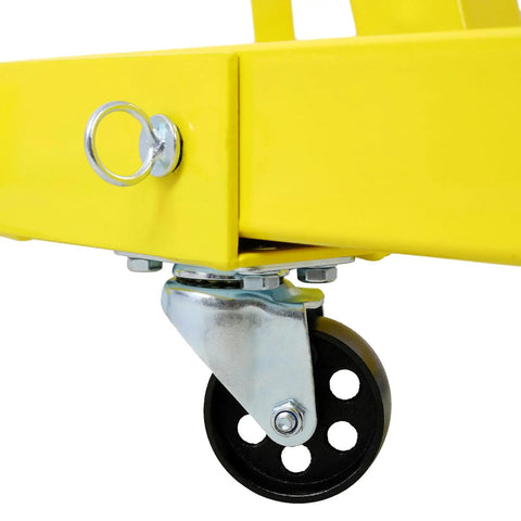 Tough As Nails Folding Engine Hoist With Hydraulic Lift And Steel Frame For Real Shop Work smooth rolling caster detail