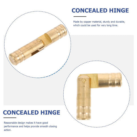 Copper Hidden Hinges For Jewelry Boxes And Gift Cases 20 Pack Small Concealed Hinges With Retro Style, close-up of hinge details