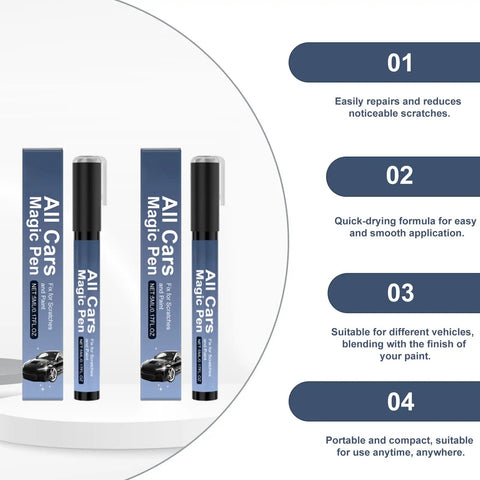 Smooth Roll Ready In Minutes With This Magic Car Scratch Remover Pen Two Pack showing two pens for quick auto paint fixer.