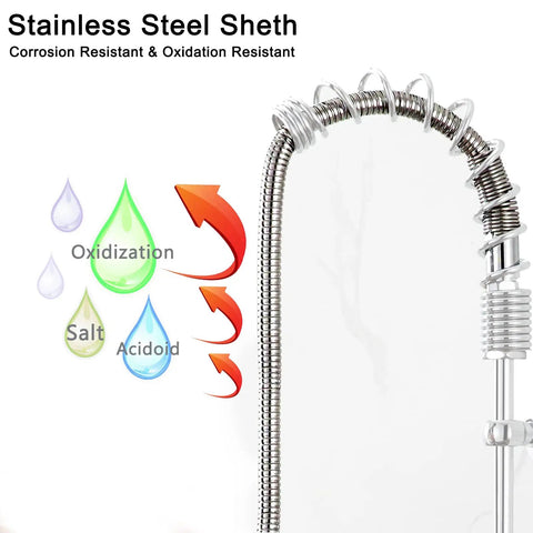 Pro Grade Pre Rinse Spray Valve With 38 Inch Flexible Stainless Steel Hose for Commercial Sinks and Restaurant Faucets corrosion resistant