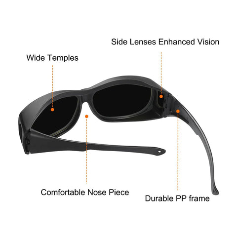 Heavy Duty Welding Safety Glasses With Infrared Protective Lenses Anti Glare Impact Resistant Pc Frame Ce Certified Ppe Protective Eyewear showing durable PP frame and side lenses.