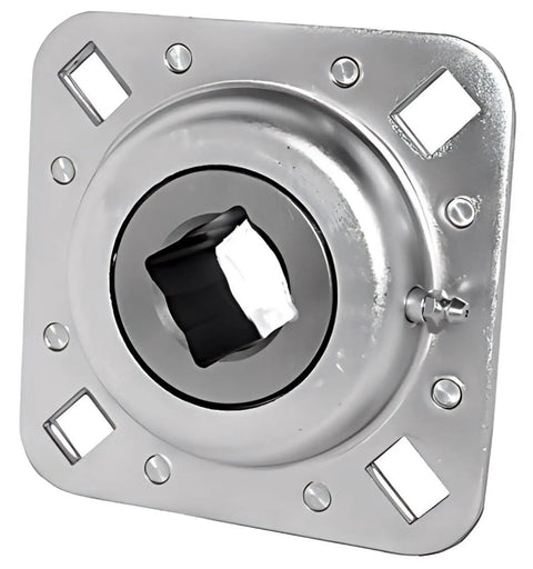 Drive Flanged Disc Bearing For APC Farm Harrow With Four Bolts And Two Triple Lip Seals Replaces FD209RM shown front view