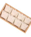 Retro Wooden Jewelry Organizer Tray With Eight Grids To Keep Your Bling Slick And Prevent Tangles While Displaying Necklaces And Earrings On Any Desk Surface, showing eight grid sections.
