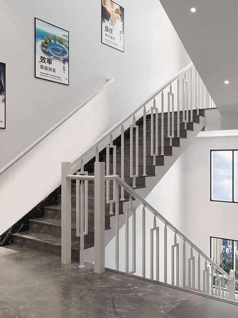 Rock Solid Heavy Duty White Wrought Iron Balustrade Posts And Stair Spindle Sets For Deck Porch Railings Floor Mount Banister Columns With Screw Kit 95 Cm Tall 25 Pack staircase with stylish white balustrade