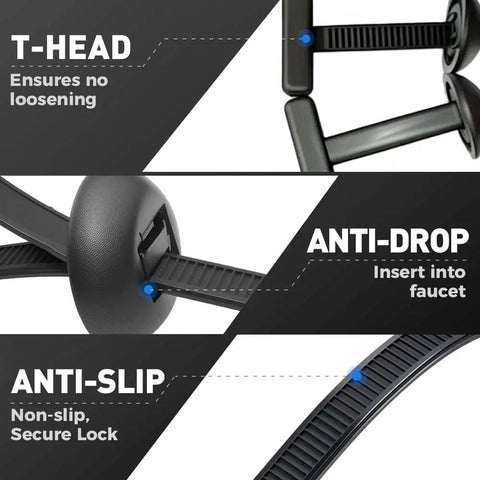 Universal Nylon Cable Tie Buckle For Cars Heavy Duty Self Locking Rivet Zip Ties with anti-slip design in black