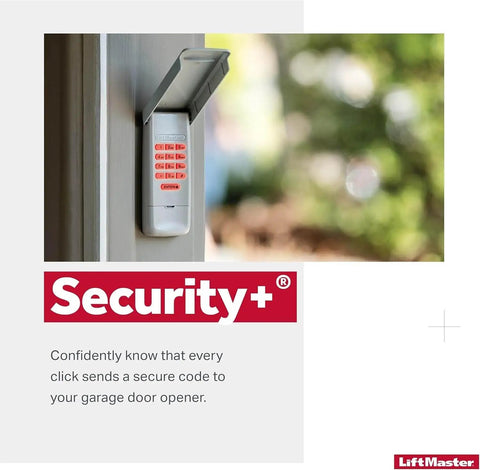 Wireless Keyless Entry Keypad For Garage Door Openers Compatible With Security Plus 2.0 Featuring Round Yellow Learn Button And Yellow Antenna Wire No Wiring Needed Remote Access And Smooth Onscreen Programming