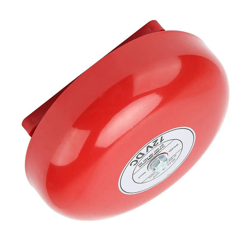 Features 120 VAC Or 12 V Compatibility While Delivering Kickin Security Audible Alerts Through Badass Stainless Steel Internal Strike Electric Bell With Pure Copper Core Durability, red color, top view.