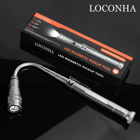 Magnetic Pickup Tool With Led Lights Telescoping Magnet Handy Flashlight For Car Repair And Home Garage Quick Grab Tool Extendable Magnet Wand With Bright Led Cool Gift For Dad Husband Boyfriend Him
