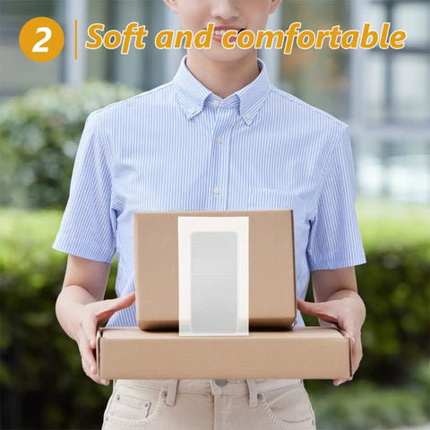 Person holding packages using 100 Pack Foam Pouch Bags For Shipping And Mailing Small Electronics And Photo Frames outdoors