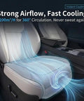 Smart Cooling Seat Cushion With Auto Sensor Fan For Chevrolet Volt Bolt EUV And Blazer EV Cars with airflow illustration.