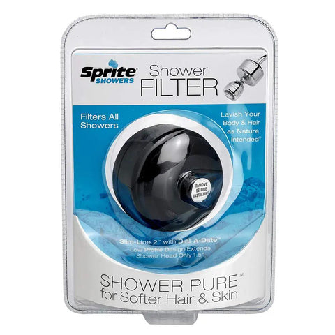 Slim Line Brass Shower Filter In Oil Rubbed Bronze With Patented Chlorgon Filtration Reducing Chlorine, Dirt, Odors For Softer Hair And Skin, Ships With Preinstalled SLC Cartridge (6 Months Or 10,000 Gallons), Showerhead Required in retail packaging.