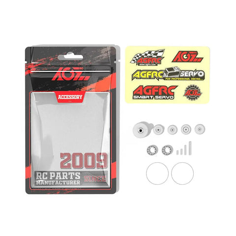 Badass Titanium Metal Gear Upgrade Kit For B44BLS V2 RC Servo with precision bearings and parts in packaging.