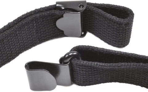 Close-up of black webbing on Authentic WWII US Cotton Canvas Rifle Sling with correct WW2 hardware, durable for all WW2 rifles.