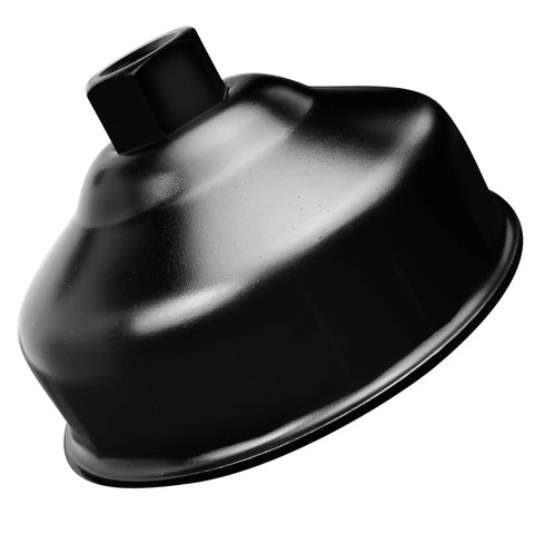 Professional Grade 86.4Mm Oil Filter Wrench With 16 Flats For Bmw And Volvo Smooth Top Caps Steel Socket Removal Kit side view of black oil filter wrench