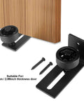 Carbon Steel Adjustable Wall Or Floor Roller Guide For Barn Door Hardware Black Finish Heavy Duty Mount Smooth Quiet Glide Fits 76mm Thick Doors Durable Construction