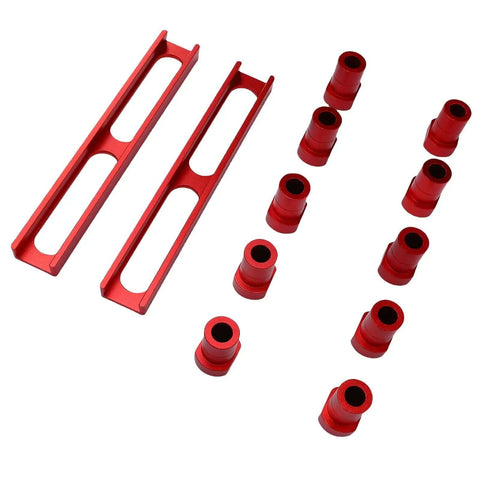Beefy No Slip Aluminum Bench Stops Set, 10 Pieces With 2 Base Plates for 20mm Diameter Woodworking Workbench Fixation.