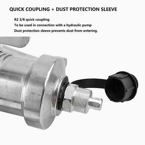 R2 3/8 quick coupling and dust protection sleeve for hydraulic pump use, ensuring dust prevention and secure connections.