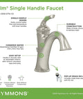 Elm Single Hole Single Handle Bathroom Faucet With Drain Assembly In Polished Chrome WaterSense Certified 1.0 GPM, diagram view