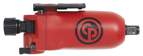 CP7721 Three Eighths Inch Air Impact Wrench for industrial repair, side view showing red body and black logo, compact and durable design.