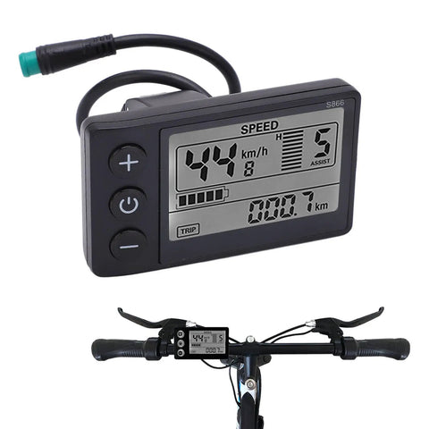 Durable ABS LCD Display For Speedometer And Odometer On Electric Bikes 24V 36V 48V Control Panel Digital Meter With Large Readout