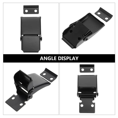 Two Pack Stainless Steel Hasp Buckle Locks With Easy Operation For Storage Cases Black Toggle Latch angle display