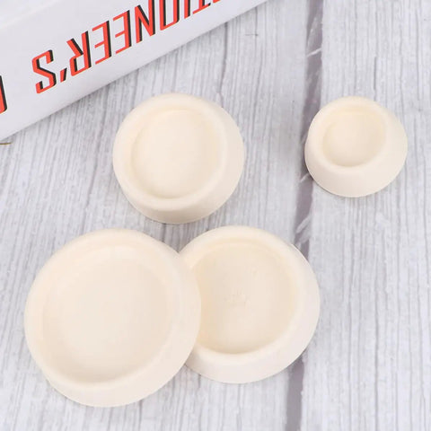 4pcs White Rubber Bathtub Stopper with Hanging Ring for Sink Drains, white rubber stoppers in various sizes for tub and sink use.