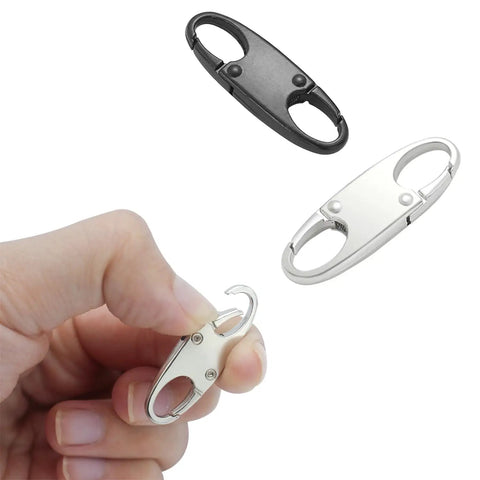 Zipper Pull Replacement Clips Pack Mini Carabiner Zipper Clips Easy Attach Premium PU Grip Durable No Slip 6 Pack Black And White