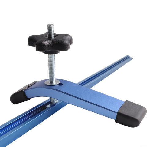 Rock Solid 2-Pack T-Slot Clamps With M8 Hold Down And Slide Tracks Plus Anodized Aluminum Lever Handle For Woodworking Jobs And CNC Milling Jig Fixing To Keep Your Projects On Point Without Bother, close-up of clamp setup.