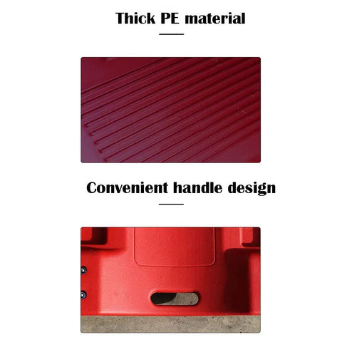 Built Different Mechanic Rolling Creeper With Ergonomic Padded Headrest and Smooth Gliding Universal Casters featuring thick PE material and convenient handle design.