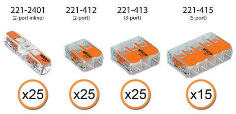 Lever Nut Wire Connector Set 90-Piece Compact Splice Kit With Case For Fast No Fuss Wiring Of Solid, Stranded, And Flexible Copper Wires