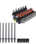 Six Spool Adjustable Hydraulic Double Acting Monoblock Control Valve For Tractor Loader Built Tough Workhorse 11 GPM 3600 PSI