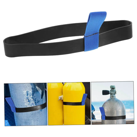 Neoprene Scuba Tank Strap For Easy Carrying And Secure Binding Of Dive Gear Durable Tank Holder For Divers Reliable And Stylish Accessory Great Gift For Divers shown securing tanks