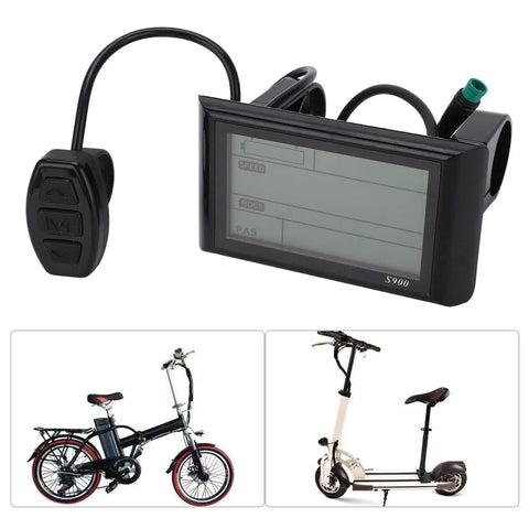36V 48V Electric Bike LCD Display Control Panel S900 Upgrade Meter with Trip Computer and Real Time Battery Level Indicator