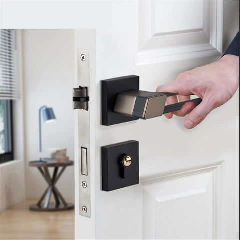 Heavy Duty Zinc Alloy Door Handle Set Pair For Interior Doors With Thickened Panel Pulls Ideal For Bedroom Living Room Locker And Home Use Built To Last Durable Hardware Easy Install Smooth Operation installation
