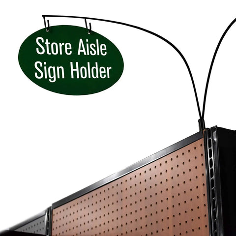 Game Changing Curved Gondola Shelf Double Side Magnetic Base Sign Holder Rack Retail Store Aisle Walkway Section Markers And Labels Fast Gripping Easy Install 5 Pack sign holder mounted on curved rack.