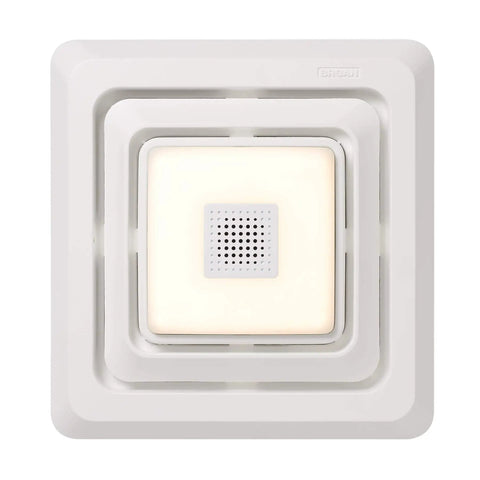 Bluetooth Speaker Bath Exhaust Grille Cover With LED Light For Bathroom Fans White Finish, Built In Speaker