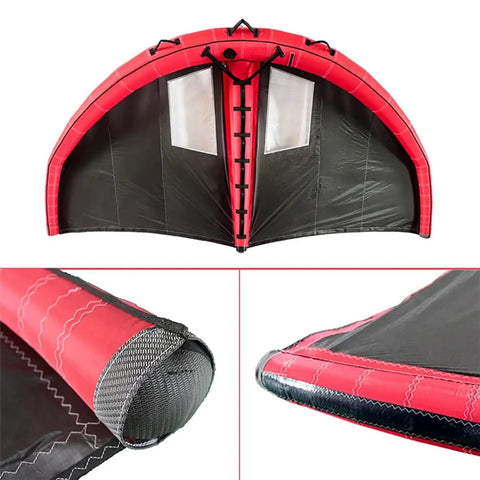 Inflatable Wing Surf Kite For Foil Surfing Five Square Meters with abrasion-resistant polyester and dual airbags, front view
