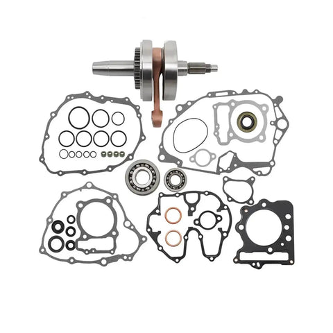 Built Tough Crankshaft Bearing Spacer and Complete Top End Bottom End Rebuild Kit for 1999 To 2014 TRX400EX and TRX400X 400cc ATV parts layout